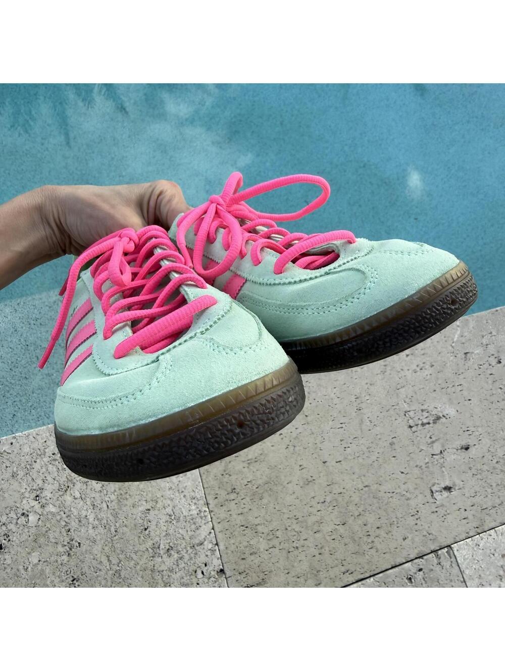 Adidas Spezial Suede Sneakers in Mint Green and Pink, Size 9 US - Picture 9 of 9